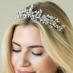 Ivory & Co Ivory and Co Winterstar funkelnden Kristall Starburst Tiara* Haarschmuck Aus Kristall | Silberne Haar-accessoires