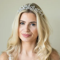 Ivory & Co Ivory and Co Winterstar funkelnden Kristall Starburst Tiara* Haarschmuck Aus Kristall | Silberne Haar-accessoires