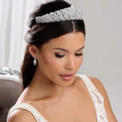 Lace & Favour Kaiserin Statement Cubic Zirkonia Kristall Braut Tiara* Haarschmuck Aus Kristall | Silberne Haar-accessoires