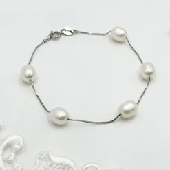 Lace & Favour Kala Süßwasserperlen-Armband* Perlen-hochzeitsschmuck | Silberner Hochzeitsschmuck