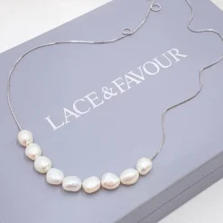 Lace & Favour Kala Süßwasserperlenkette* Silberner Hochzeitsschmuck | Perlen-hochzeitsschmuck