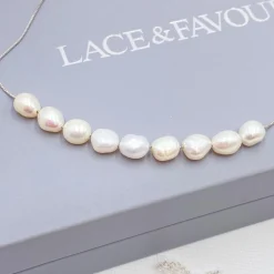 Lace & Favour Kala Süßwasserperlenkette* Silberner Hochzeitsschmuck | Perlen-hochzeitsschmuck