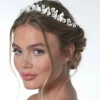 Poirier Kamelie Elfenbein Porzellan Blume Gold Kopfstück* Gold-haar-accessoires | Hochzeit Kopfbedeckungen
