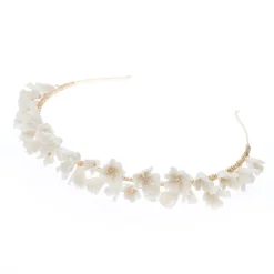 Poirier Kamelie Elfenbein Porzellan Blume Gold Kopfstück* Gold-haar-accessoires | Hochzeit Kopfbedeckungen