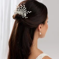 Lace & Favour Kaskade Perlenspray Hochzeit Haarkamm* Perlen-haarschmuck | Silberne Haar-accessoires