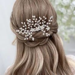 Lace & Favour Kaskade Perlenspray Hochzeit Haarkamm* Perlen-haarschmuck | Silberne Haar-accessoires