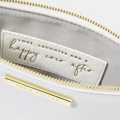 Katie Loxton liebe, Lachen und ein glückliches Leben danach" Weißes Etui* Sentiment-säckchen | Flitterwochengeschenke