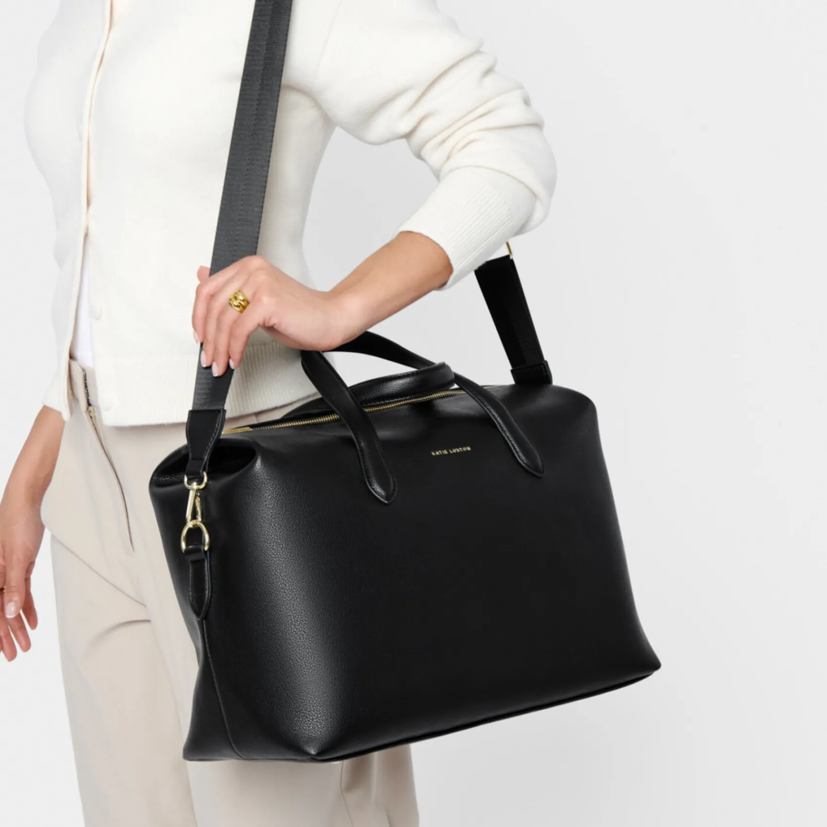 Katie Loxton Milan Schwarz Kabinentasche* Flitterwochengeschenke | Wochenendtaschen