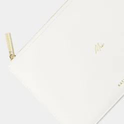 Katie Loxton 'Mrs' White Sentiment Pouch* Sentiment-säckchen | Flitterwochengeschenke