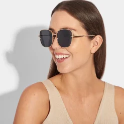 Katie Loxton Quadratische Sonnenbrille Sahara Gold und Schwarz*Damen Damensonnenbrillen | Flitterwochengeschenke