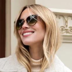 Katie Loxton Santorini Cocoa Breite Katzenaugen-Sonnenbrille*Damen Damensonnenbrillen | Flitterwochengeschenke