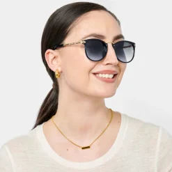 Katie Loxton Santorini Schwarz Breite Cat Eye Sonnenbrille*Damen Damensonnenbrillen | Flitterwochengeschenke