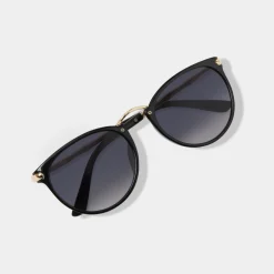 Katie Loxton Santorini Schwarz Breite Cat Eye Sonnenbrille*Damen Damensonnenbrillen | Flitterwochengeschenke