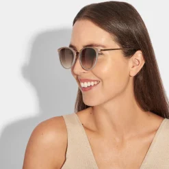 Katie Loxton Santorini Taupe Gradient Wide Cat Eye Sunglasses*Damen Damensonnenbrillen | Flitterwochengeschenke