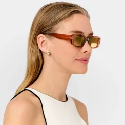 Katie Loxton Venedig Bernstein Rechteckige Sonnenbrille*Damen Damensonnenbrillen | Flitterwochengeschenke