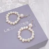 Lace & Favour Kelara Süßwasserperlen-Reifenohrringe* Silberner Hochzeitsschmuck | Hochzeits-ohrringe