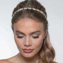 Poirier Klee Silber Zierliches Blumenstirnband* Haarschmuck Aus Kristall | Silberne Haar-accessoires