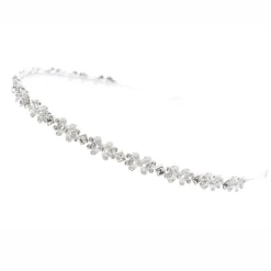 Poirier Klee Silber Zierliches Blumenstirnband* Haarschmuck Aus Kristall | Silberne Haar-accessoires