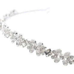 Poirier Klee Silber Zierliches Blumenstirnband* Haarschmuck Aus Kristall | Silberne Haar-accessoires
