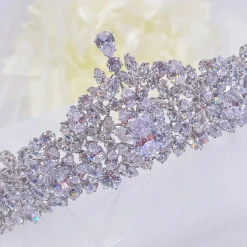 Lace & Favour Kronleuchter Classic Cubic Zirkonia Hochzeit Tiara* Haarschmuck Aus Kristall | Silberne Haar-accessoires