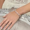 Lace & Favour Lanesborough Floral Crystal verschönert Hochzeit Armband* Silberner Abschlussball-schmuck | Prom Armbänder