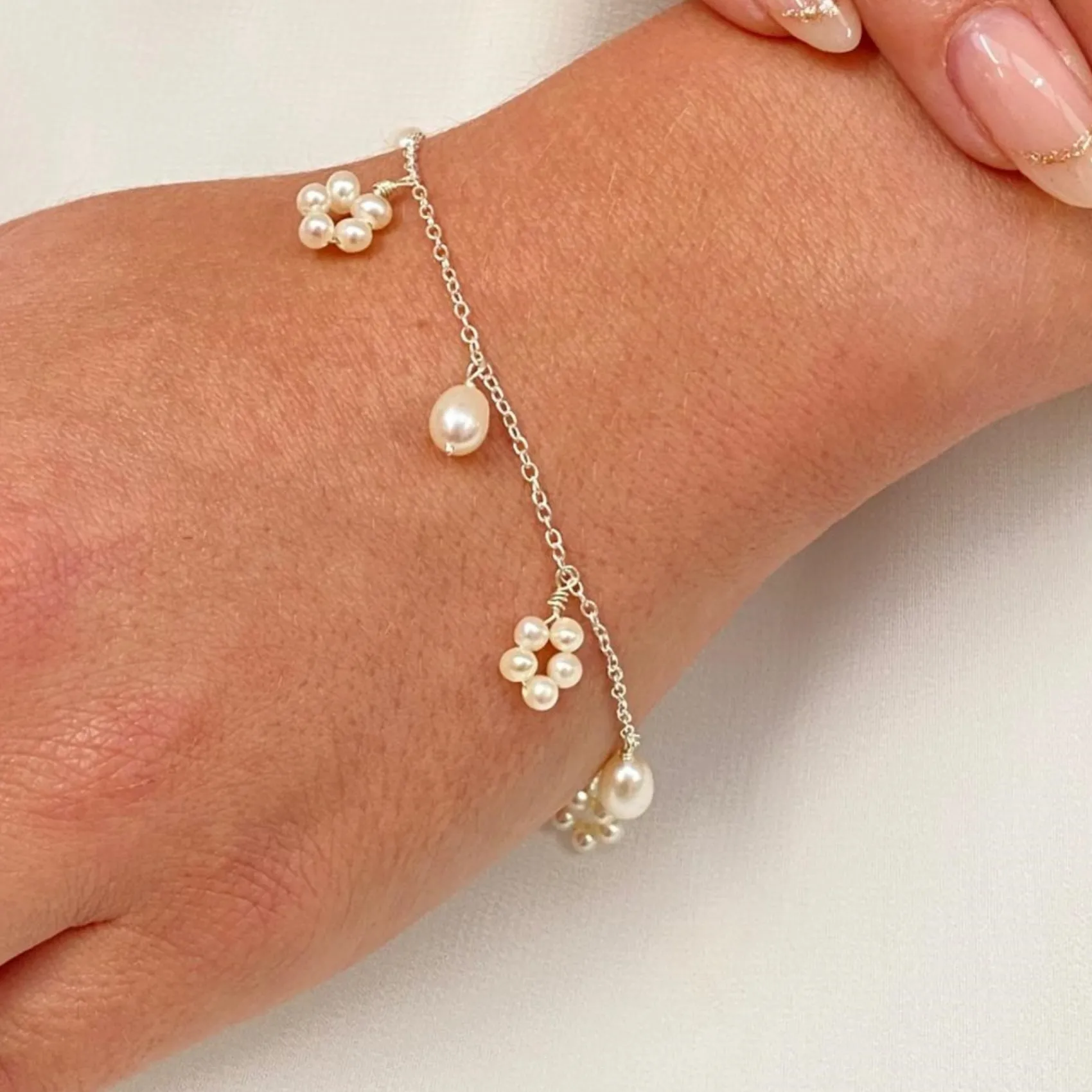 Lace & Favour Lavinia Süßwasserperlen Tropfenkette Armband* Geschenke Für Brautjungfern | Perlen-hochzeitsschmuck