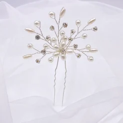 Lace & Favour Leia Floral Perle und Kristall Spray Haarnadel* Geschenke Für Brautjungfern | Perlen-haarschmuck