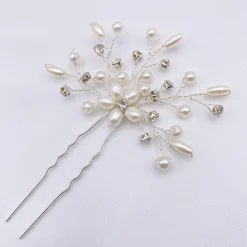 Lace & Favour Leia Floral Perle und Kristall Spray Haarnadel* Geschenke Für Brautjungfern | Perlen-haarschmuck