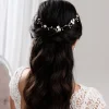 Lace & Favour Letisha Elfenbein Blumen und Perlen Zweige Hochzeit Haarsträhne (Rose Gold)* Perlen-haarschmuck | Haarschmuck In Roségold