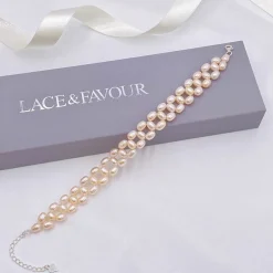 Lace & Favour Lileta Süßwasserperlen-Brautarmband* Perlen-hochzeitsschmuck | Silberner Hochzeitsschmuck