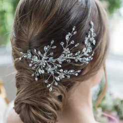 Twilight Designs Liliana Delicate Crystal Spray Hochzeit Haarsträhne* Haarschmuck Aus Kristall | Silberne Haar-accessoires