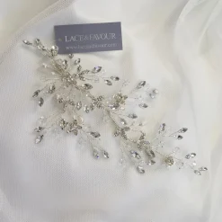 Twilight Designs Liliana Delicate Crystal Spray Hochzeit Haarsträhne* Haarschmuck Aus Kristall | Silberne Haar-accessoires
