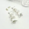 Beads & Beyond Lilybelle Elfenbeinfarbene Blumen-Tropfen-Ohrringe* Silberner Hochzeitsschmuck | Hochzeits-ohrringe