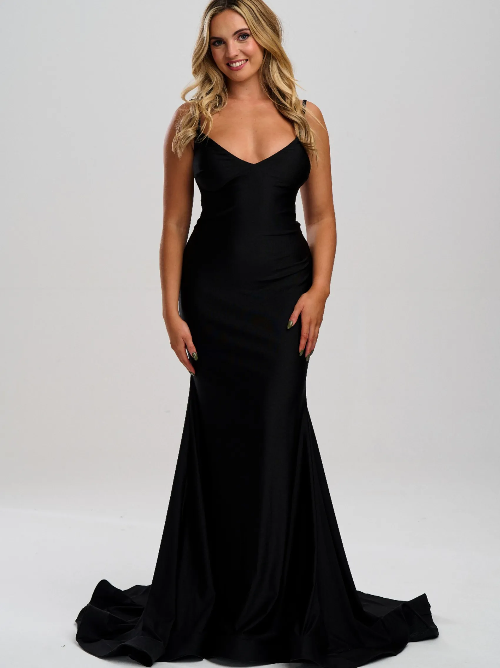 Linzi Jay Ausgestattet Spitze bis zurück Meerjungfrau Prom Kleid mit Schleppe* Linzi Jay Prom Dresses | Schwarze Ballkleider