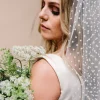 Linzi Jay Polka Dot Tüll einstufiger Brautschleier LA603* Einstufige Schleier | Kapelle Länge & Kathedrale Schleier