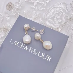 Lace & Favour Luisa Süßwasserperlen-Tropfen-Ohrringe* Geschenke Für Die Braut | Perlen-hochzeitsschmuck