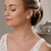 Lace & Favour Lulu Silber Kristall Ohrstecker Hochzeitsschmuck Set* Silberner Abschlussball-schmuck | Abschlussball-schmuck-sets
