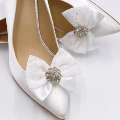 Lace & Favour Lulu verschönerte Spitze und Satinschleife Schuhclips* Geschenke Für Die Braut | Schuhclips