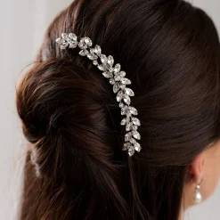 Lace & Favour Luna Silber Kleiner Kristall verschönert Hochzeits-Haarkamm* Abschlussball Haarspangen & Kämme | Geschenke Für Brautjungfern