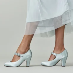 Rainbow Club Madeline von | Färbbar Elfenbein Satin Mary Jane Hochzeit Schuhe* Hochzeitsschuhe | Hochhackige Schuhe