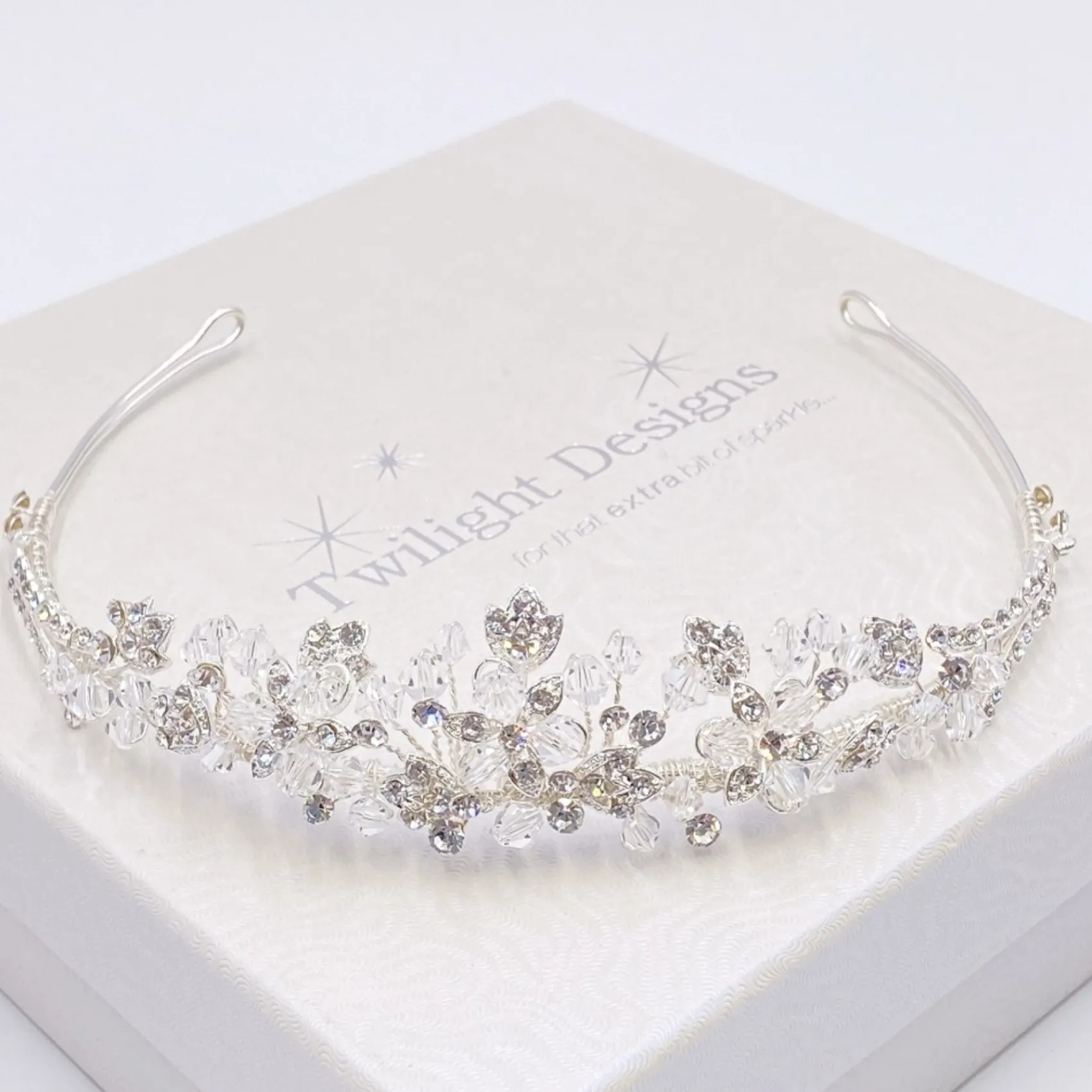 Twilight Designs Matilda Diamante Blätter und Kristall Hochzeit Tiara* Abschlussball-haarbänder & Tiaras | Haarschmuck Aus Kristall