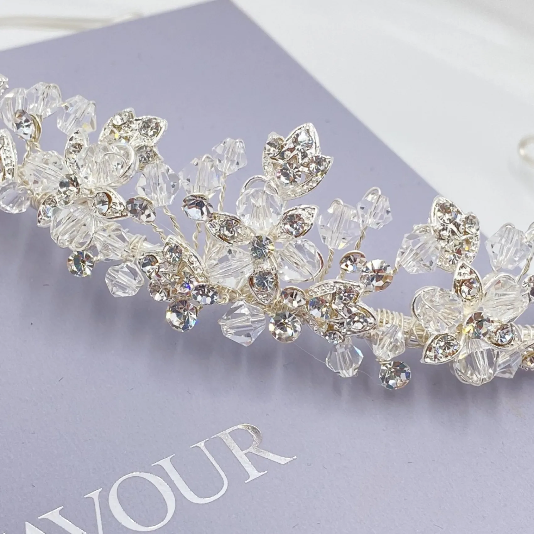 Twilight Designs Matilda Diamante Blätter und Kristall Hochzeit Tiara* Abschlussball-haarbänder & Tiaras | Haarschmuck Aus Kristall