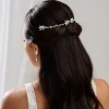 Lace & Favour Melody Gold Drapierte Kristall Hochzeit Kopfstück* Abschlussball Haarspangen & Kämme | Haarschmuck Aus Kristall