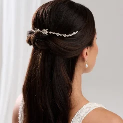 Lace & Favour Melody Gold Drapierte Kristall Hochzeit Kopfstück* Abschlussball Haarspangen & Kämme | Haarschmuck Aus Kristall