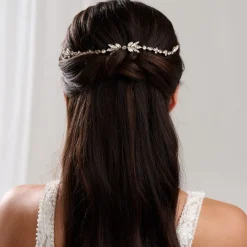 Lace & Favour Melody Gold Drapierte Kristall Hochzeit Kopfstück* Abschlussball Haarspangen & Kämme | Haarschmuck Aus Kristall
