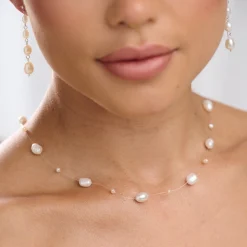 Lace & Favour Mereia Illusions-Süßwasserperlenkette* Geschenke Für Die Braut | Perlen-hochzeitsschmuck