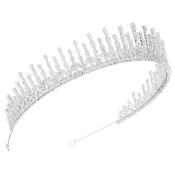 Lace & Favour Millennium Cubic Zirkonia Kristall Hochzeit Tiara* Haarschmuck Aus Kristall | Silberne Haar-accessoires