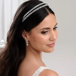 Lace & Favour Monaco CZ Kristall Blätter Doppelstirnband* Abschlussball-haarbänder & Tiaras | Haarschmuck Aus Kristall