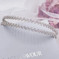 Lace & Favour Monaco CZ Kristall Blätter Doppelstirnband* Abschlussball-haarbänder & Tiaras | Haarschmuck Aus Kristall