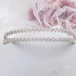 Lace & Favour Monaco CZ Kristall Blätter Doppelstirnband* Abschlussball-haarbänder & Tiaras | Haarschmuck Aus Kristall